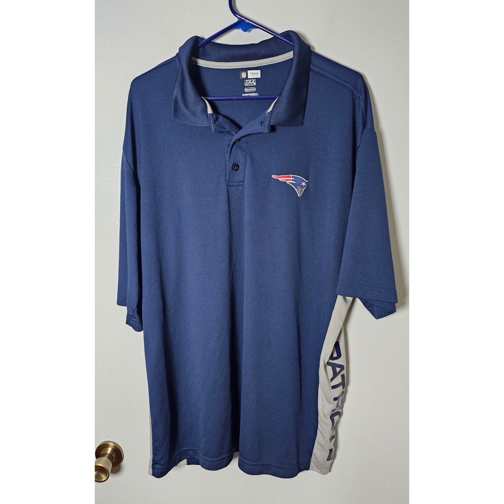 NFL Team Apparel New England Patriots Polo Shirt Mens Sz 2XL Navy Blue TX3 Cool